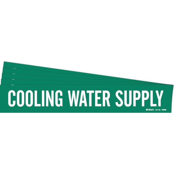 COOLING WATER SUPPLY Pipe Marker Style 1 Polyester WT on GN 1 per Card, 5 PK